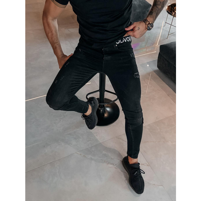 SPODNIE JEANSOWE MĘSKIE OLAVOGA MEN SPEED BLACK