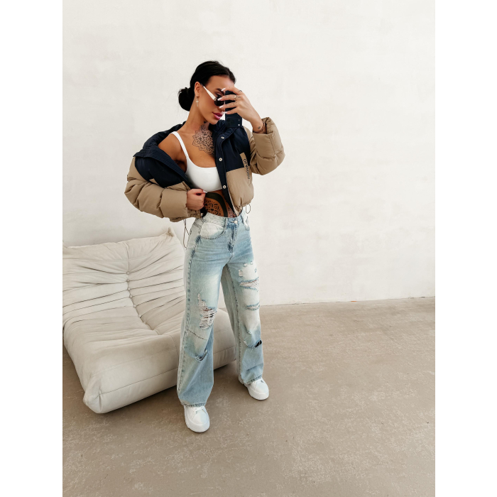 SPODNIE JENSOWE DENIM BAGGY DZIURY OLAVOGA BAMBI BLUE