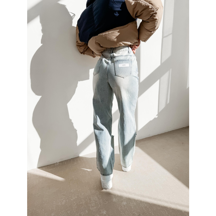 SPODNIE JENSOWE DENIM BAGGY DZIURY OLAVOGA BAMBI BLUE