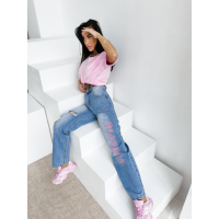 SPODNIE JENSOWE DENIM DZIURY FARBA OLAVOGA LOVERI JEANS