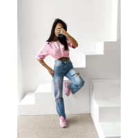 SPODNIE JENSOWE DENIM DZIURY FARBA OLAVOGA LOVERI JEANS