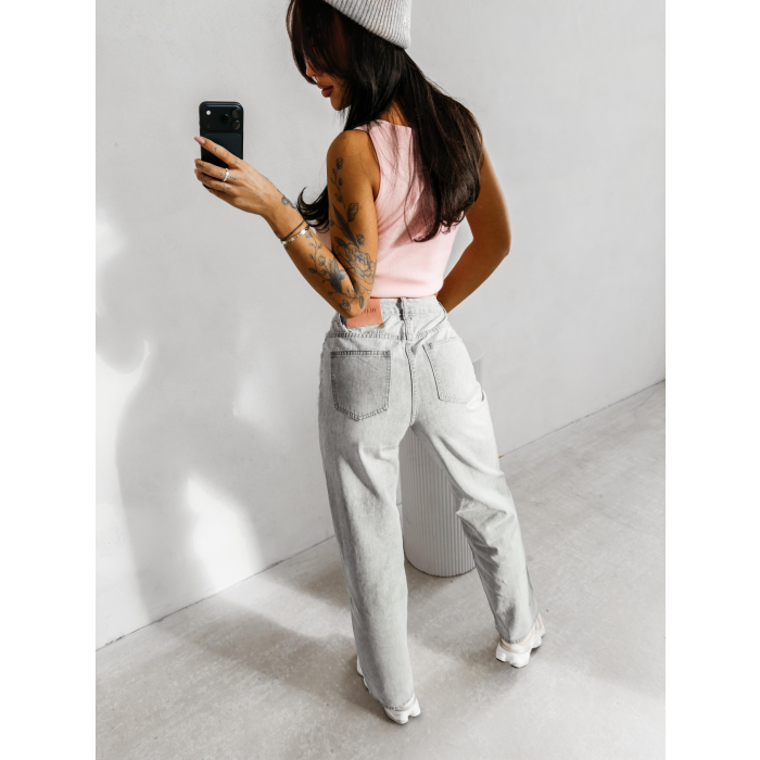 SPODNIE JENSOWE DENIM DZIURY FARBA OLAVOGA LOVERI GRAY