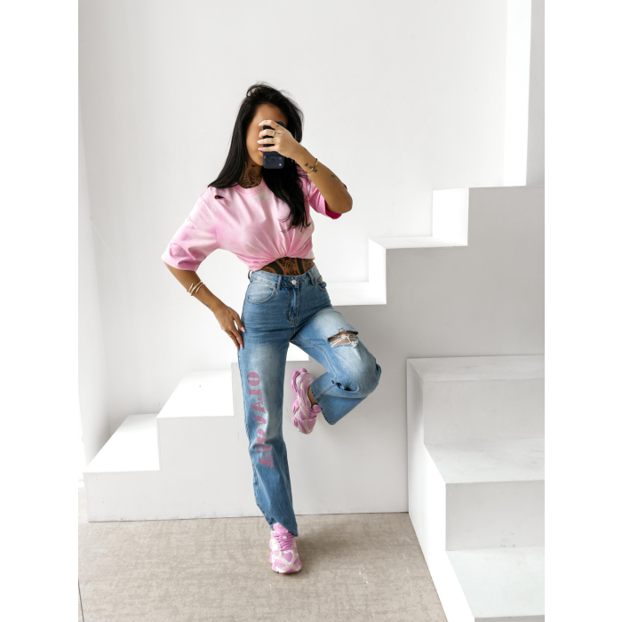 SPODNIE JENSOWE DENIM DZIURY FARBA OLAVOGA LOVERI JEANS