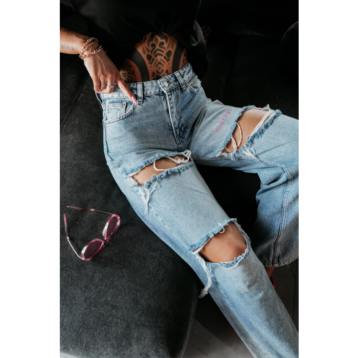 SPODNIE JENSOWE DENIM DZIURY OLAVOGA CELABU BLUE