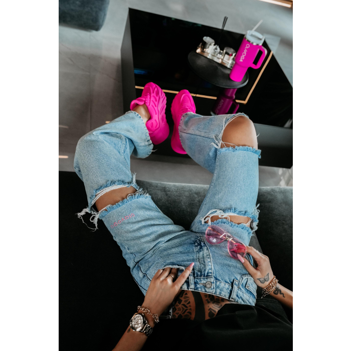 SPODNIE JENSOWE DENIM DZIURY OLAVOGA CELABU BLUE