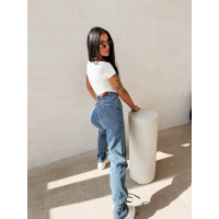 SPODNIE JENSOWE DENIM WIĄZANE OLAVOGA REIRY JEANS BLUE