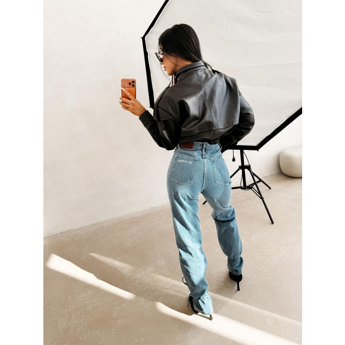 SPODNIE JENSOWE DENIM WIĄZANE OLAVOGA REIRY JEANS BLUE