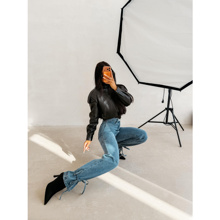 SPODNIE JENSOWE DENIM WIĄZANE OLAVOGA REIRY JEANS BLUE