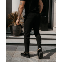 SPODNIE MĘSKIE ELEGANCKIE OLAVOGA MEN LORENZO BLACK