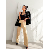 SPODNIE SZEROKIE LOGOWANE OLAVOGA LUXE LOUNGE BEIGE