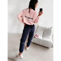 SPODNIE SZTRUKSOWE DAMSKIE OLAVOGA RIBO NAVY BLUE