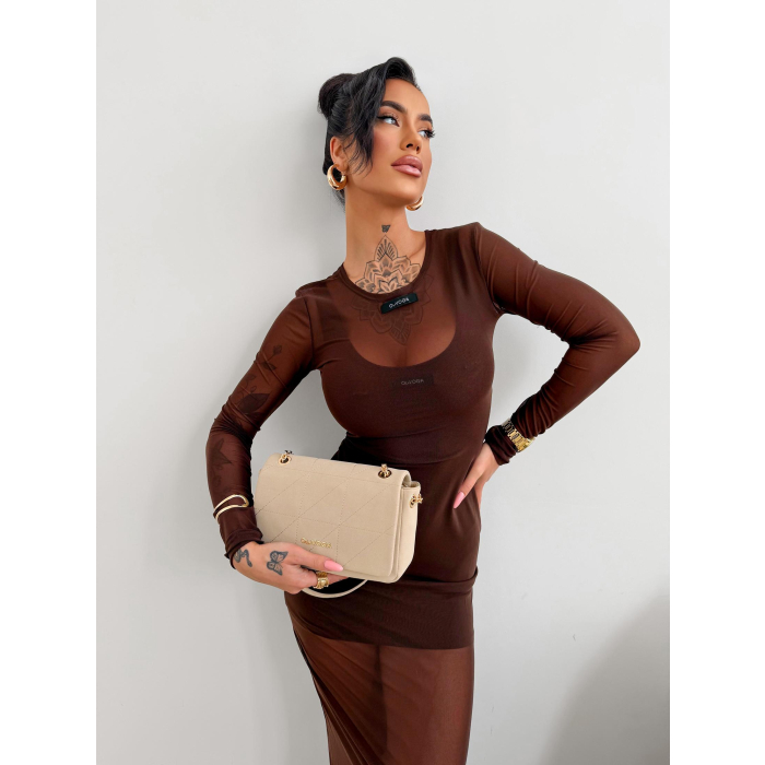 SUKIENKA SIATECZKA MAXI OLAVOGA DRASY BROWN