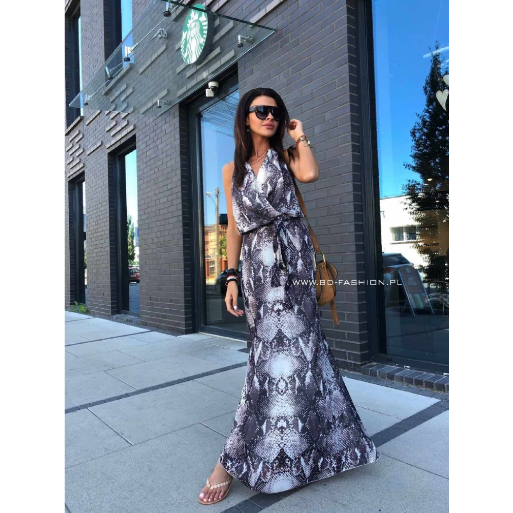 SUKIENKA MAXI SNAKE GRAY