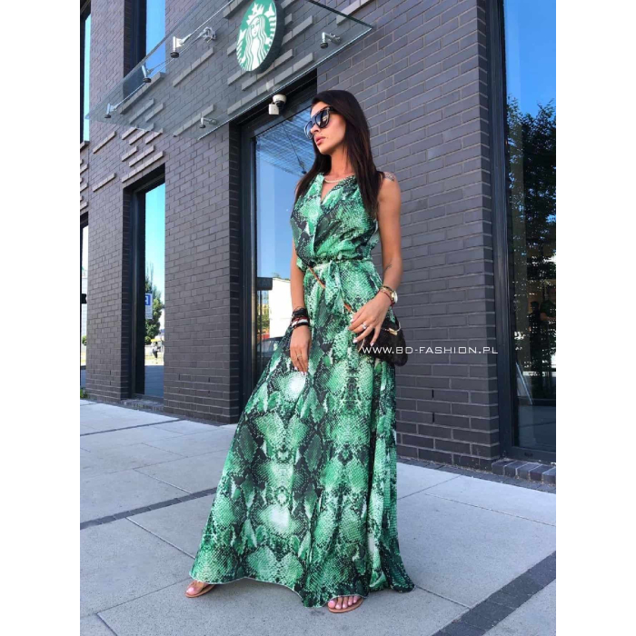 SUKIENKA MAXI SNAKE GREEN