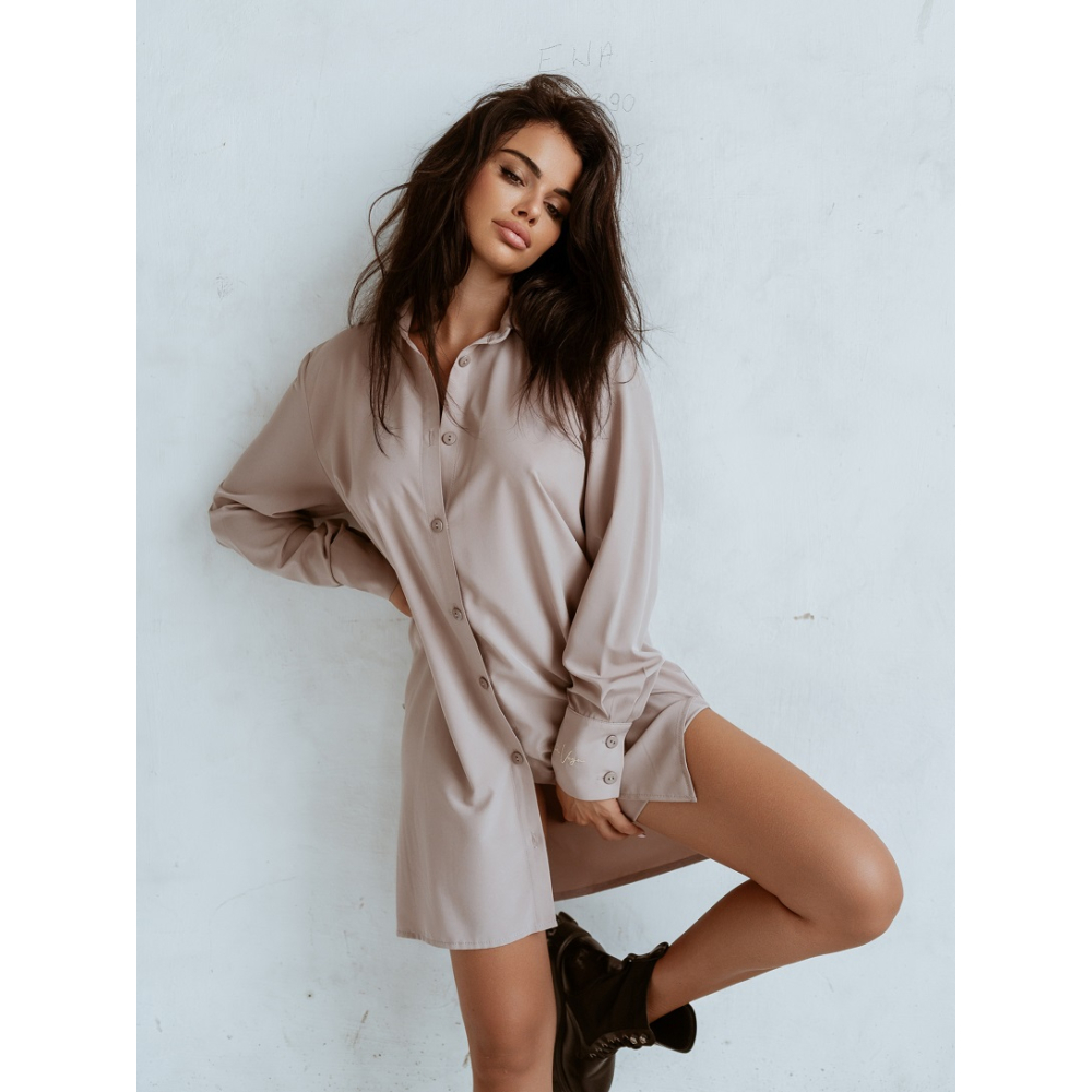 KOSZULA LONG SHIRT BEŻ KOSZULA LONG SHIRT BEŻ