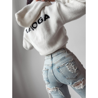 SWETER OVERSIZE NA ZAMEK Z KAPTUREM OLAVOGA VIOLET ECRU