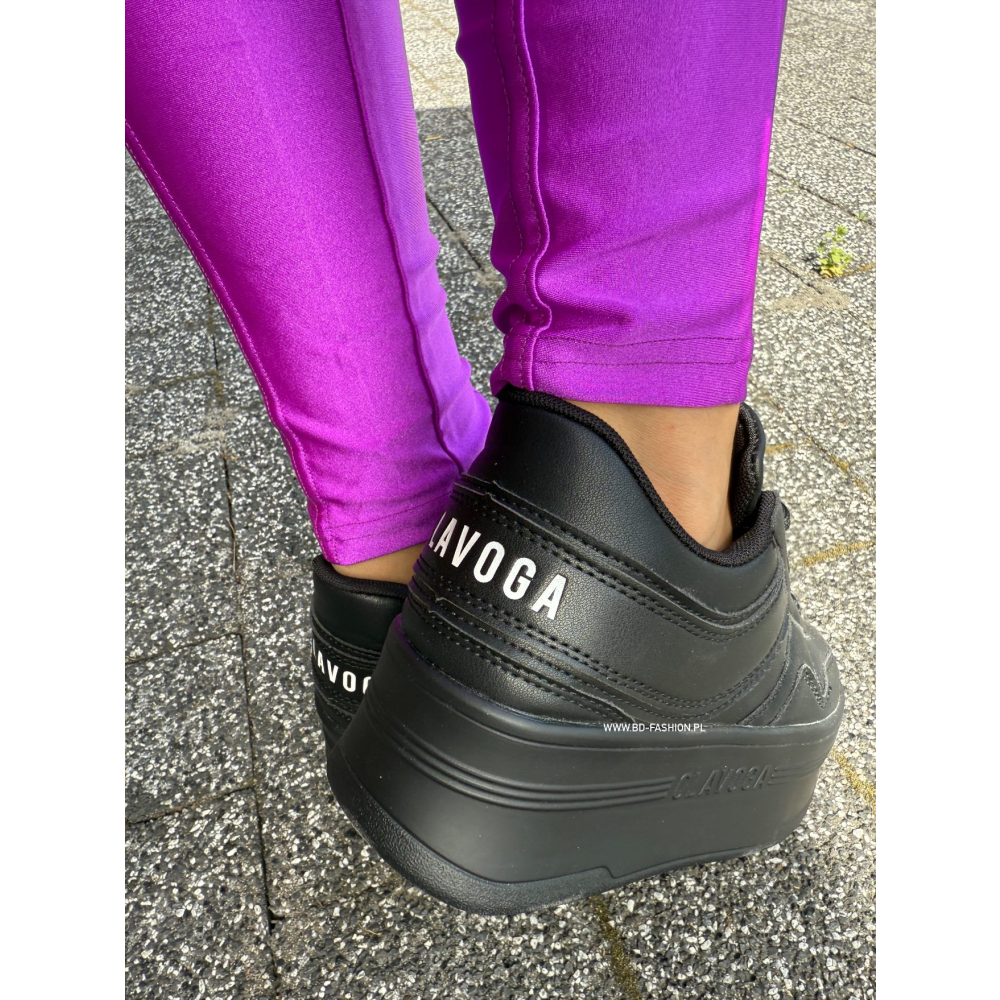 BUTY DAMSKIE SNICKERS NA GRUBEJ PLATFORMIE OLAVOGA VENTA BLACK