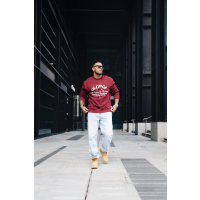 BLUZA MĘSKA BAWEŁNIANA OVERSIZE OLAVOGA MEN VIROUS BURGUND