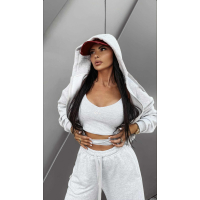 BLUZA DRESOWA DAMSKA NA ZAMEK OVERSIZE OLAVOGA OVERCAST GRAY