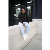 BLUZA MĘSKA BAWEŁNIANA Z KAPTUREM OVERSIZE OLAVOGA MEN VITREGNO BLACK