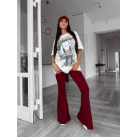 BLUZKA T-SHIRT DAMSKI OVERSIZE DONALD CYRKONIE OLAVOGA MARA ECRU