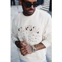 BLUZA MĘSKA BAWEŁNIANA OVERSIZE OLAVOGA MEN VIROUS BEIGE