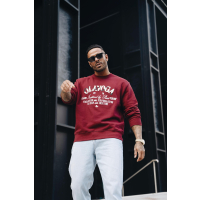 BLUZA MĘSKA BAWEŁNIANA OVERSIZE OLAVOGA MEN VIROUS BURGUND