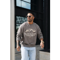 BLUZA MĘSKA BAWEŁNIANA OVERSIZE OLAVOGA MEN VIROUS GRAFIT