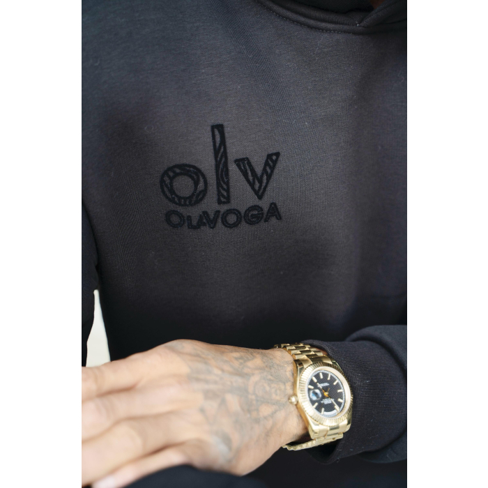 BLUZA MĘSKA BAWEŁNIANA Z KAPTUREM OVERSIZE OLAVOGA MEN VITREGNO BLACK