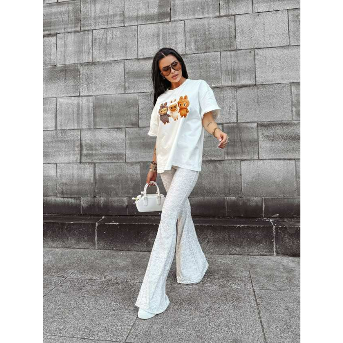 BLUZKA T-SHIRT DAMSKI OVERSIZE LABUBU OLAVOGA HEART SIDE ECRU