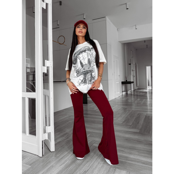 BLUZKA T-SHIRT DAMSKI OVERSIZE DONALD CYRKONIE OLAVOGA MARA ECRU