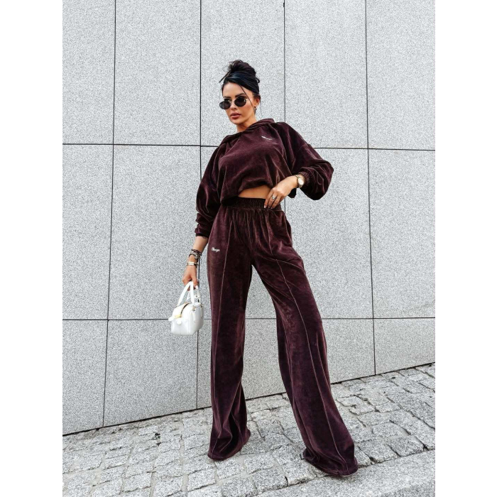 KOMPLET DRES DAMSKI OLAVOGA HARVEST VELVET BROWN