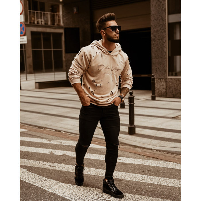 BLUZA MĘSKA BURNED MAN BEŻ