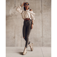 BLUZA DOUBLE SET BEŻ