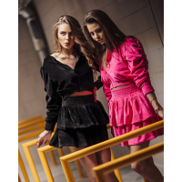 KOMPLET DRES VOLANT AMARANT