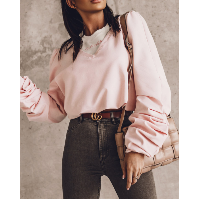 BLUZA DOUBLE SET BABY PINK