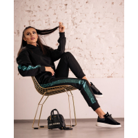 KOMPLET DRES SEQUIN STRIPES BLACK