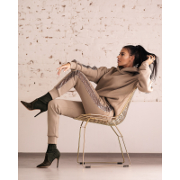 KOMPLET DRES SEQUIN STRIPE KHAKI