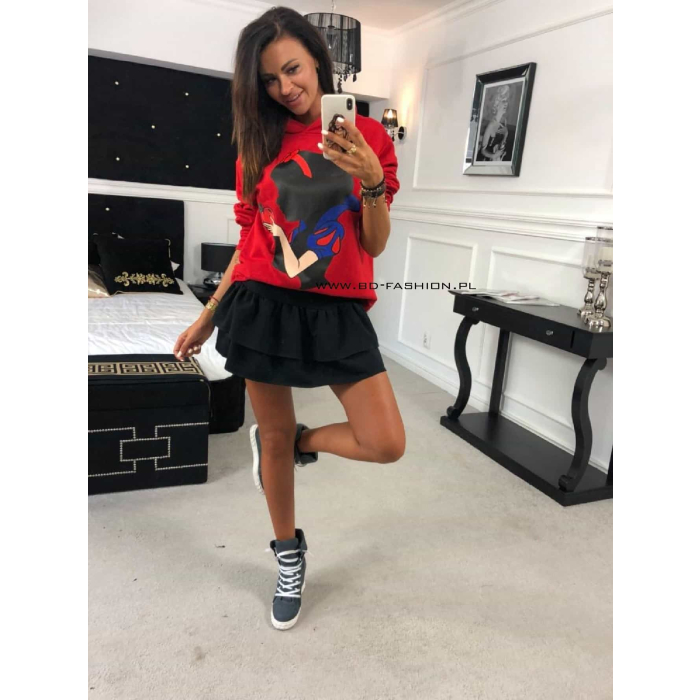 BLUZA Z KAPTUREM PRINCESS SNOW RED