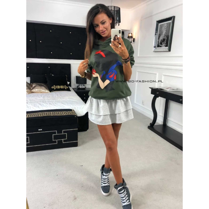 BLUZA Z KAPTUREM PRINCESS SNOW KHAKI