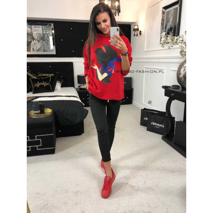 BLUZA Z KAPTUREM PRINCESS SNOW RED