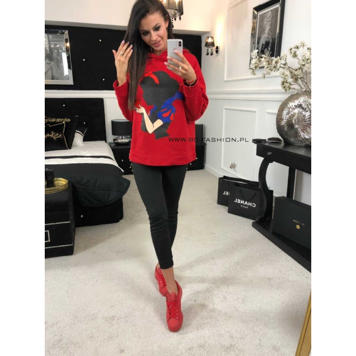BLUZA Z KAPTUREM PRINCESS SNOW RED
