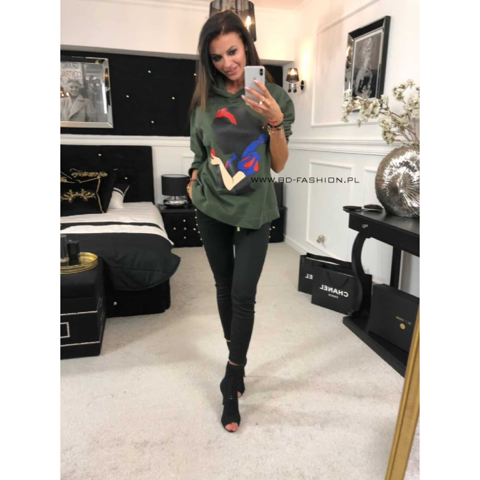 BLUZA Z KAPTUREM PRINCESS SNOW KHAKI