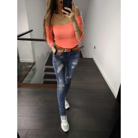 BLUZKA HISZPANKA PRĄŻEK EMILI NEON ORANGE