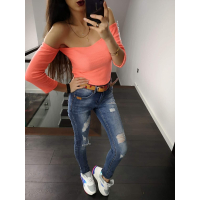 BLUZKA HISZPANKA PRĄŻEK EMILI NEON ORANGE