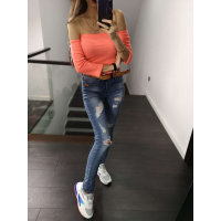 BLUZKA HISZPANKA PRĄŻEK EMILI NEON ORANGE