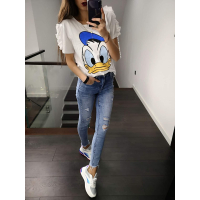 BLUZKA T-SHIRT FRILL DONALD WHITE