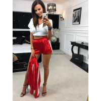 KOMPLET SATIN SHORT RED