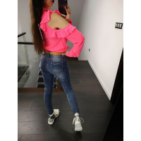 KOSZULA FRILL NEON PINK