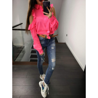 KOSZULA FRILL NEON PINK